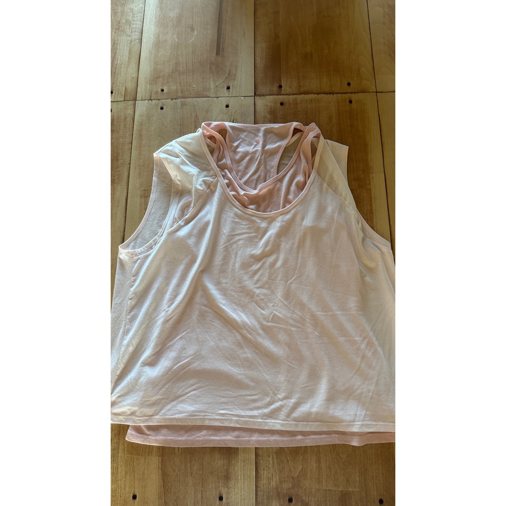 Tangerine Womens XL 2-in-1 Layered Tank Top Blush Pink Mesh Back‎ FW10231C889/2